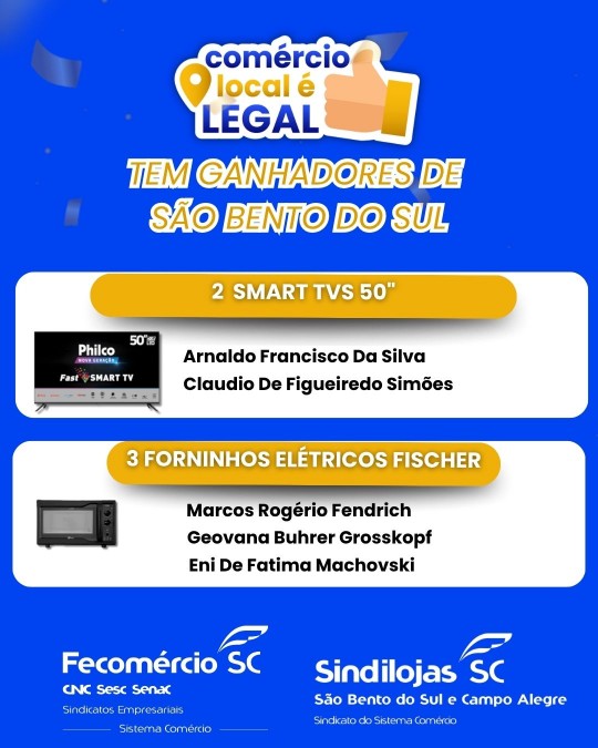 E TEVE GANHADORES EM S�O BENTO DO SUL!!!