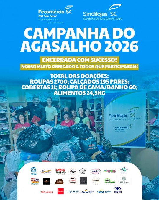 Encerramos mais uma Campanha do Agasalho com o cora��o cheio de gratid�o! 💙